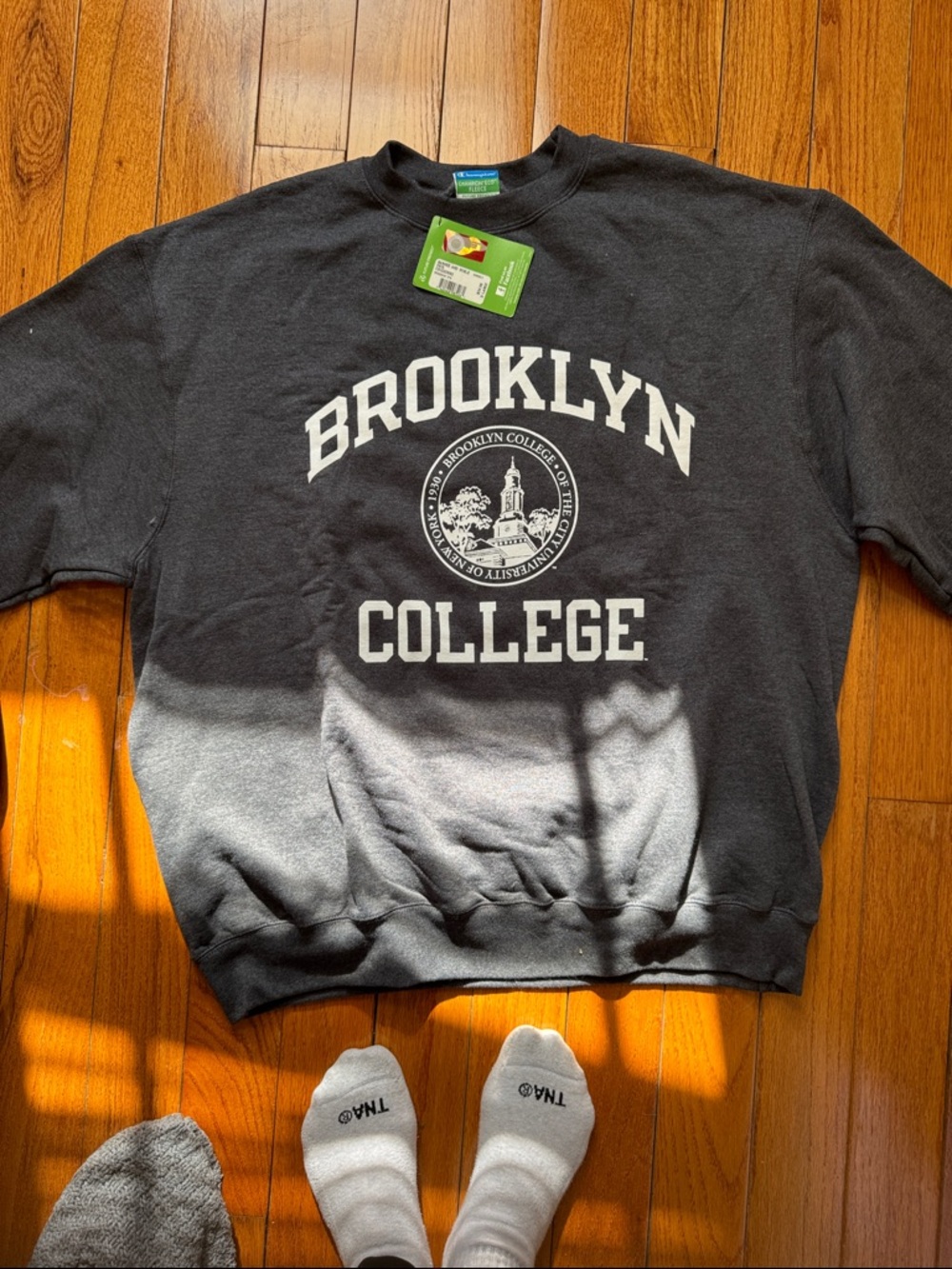 Champion Charcoal Gray Brooklyn College Crewneck Sweatshirt